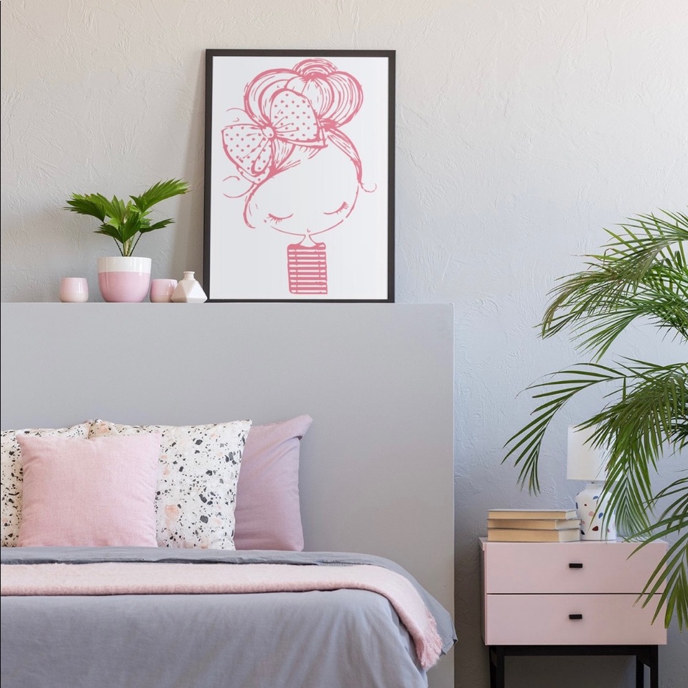 Girl 👧🏼 Cartoon Pink Photo Print
